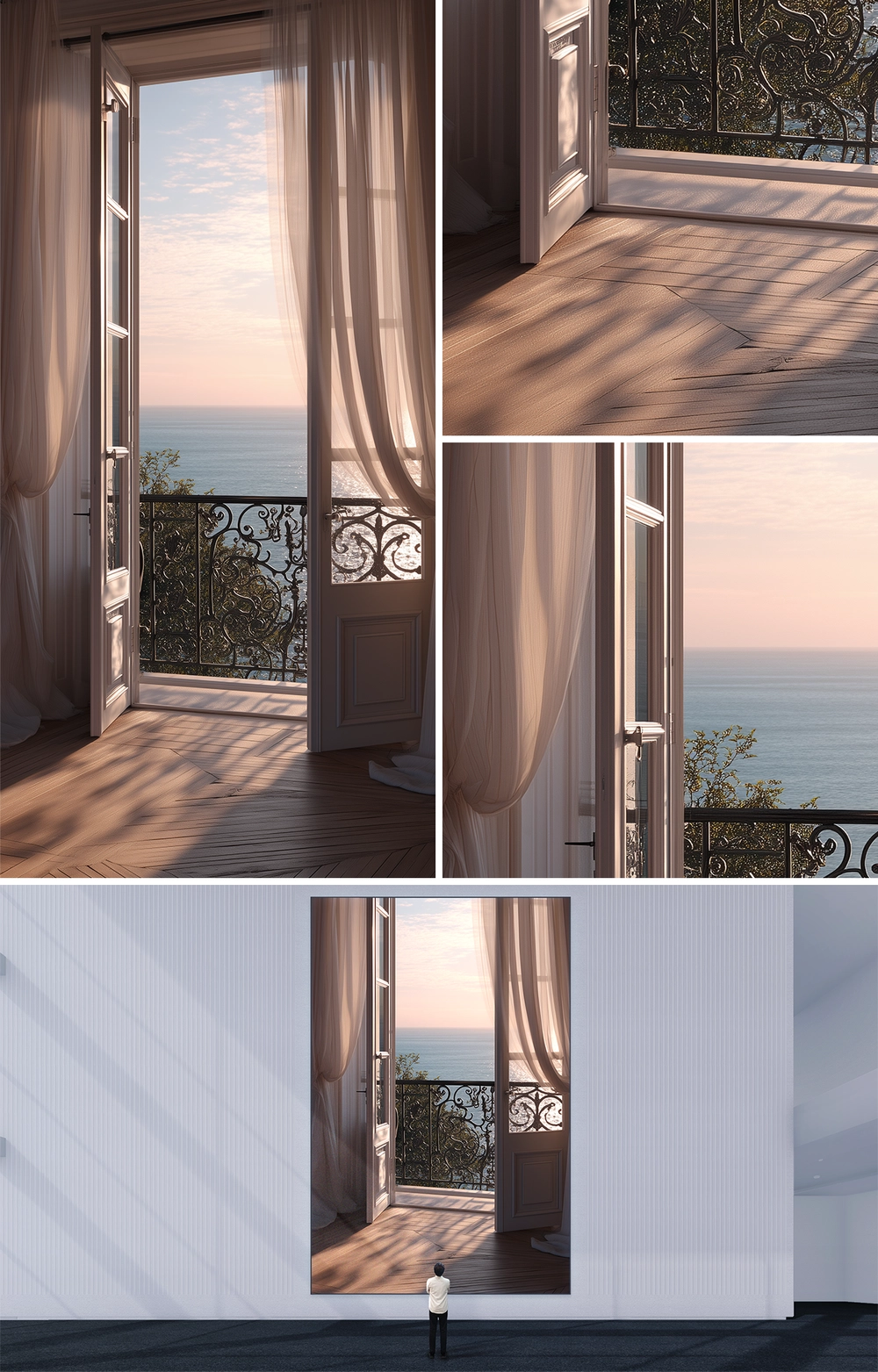 BEYOND THE OPEN WINDOW AT DUSK : VERTICAL
