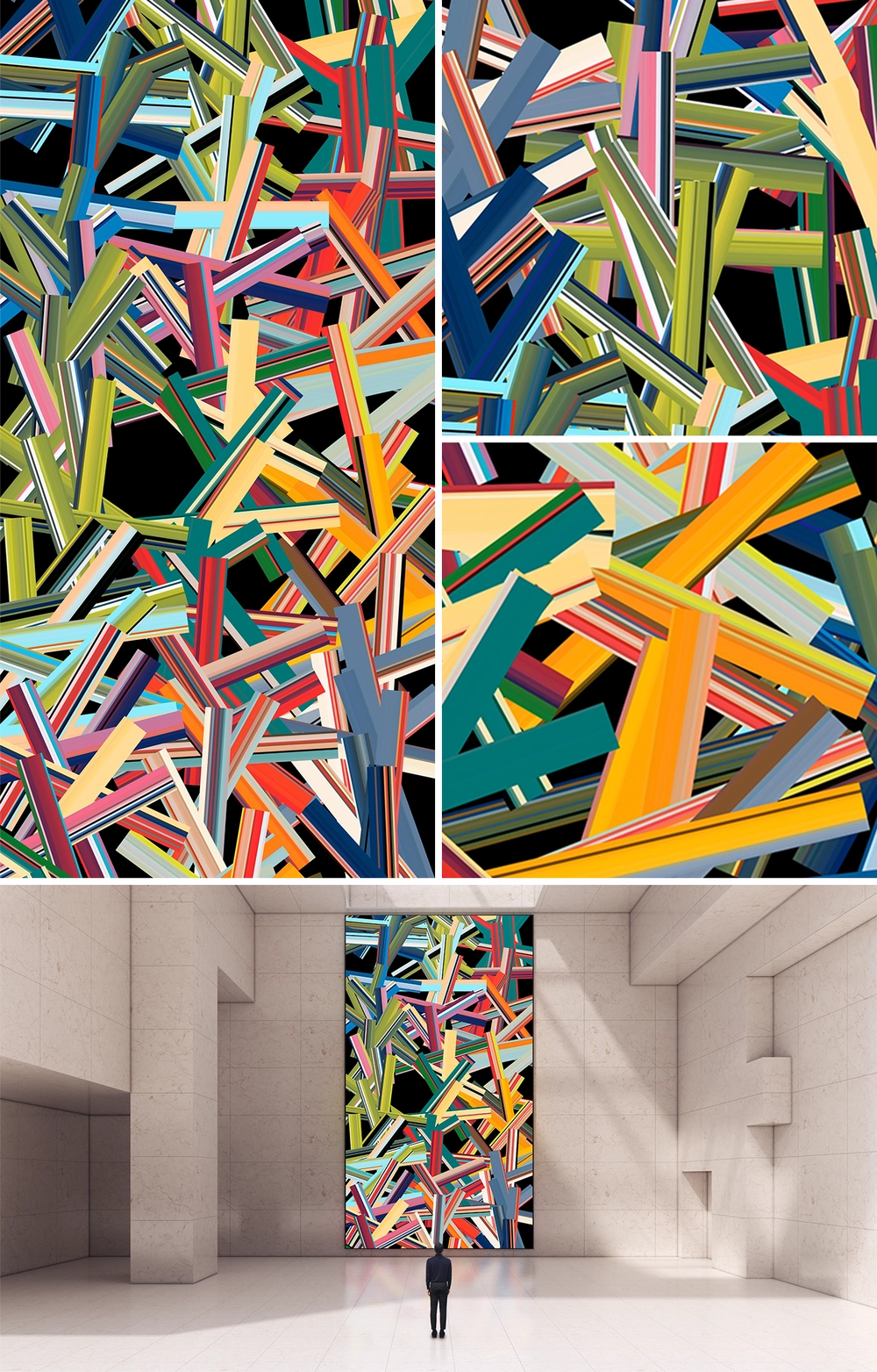COLORED BARS IN MOTION : VERTICAL