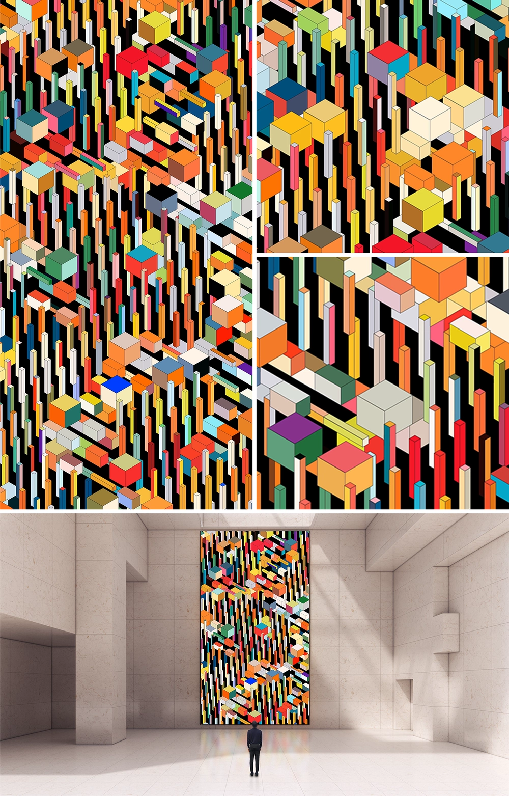PILLARED LANDSCAPE STUDY : MARCHING GRID : VERTICAL