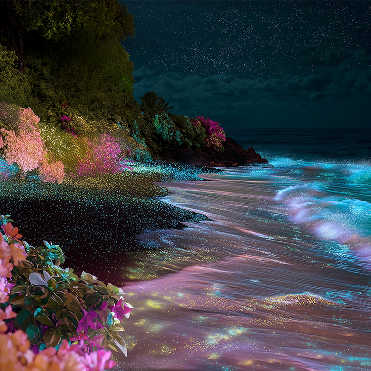 BIOLUMINESCENT NIGHT BEACH