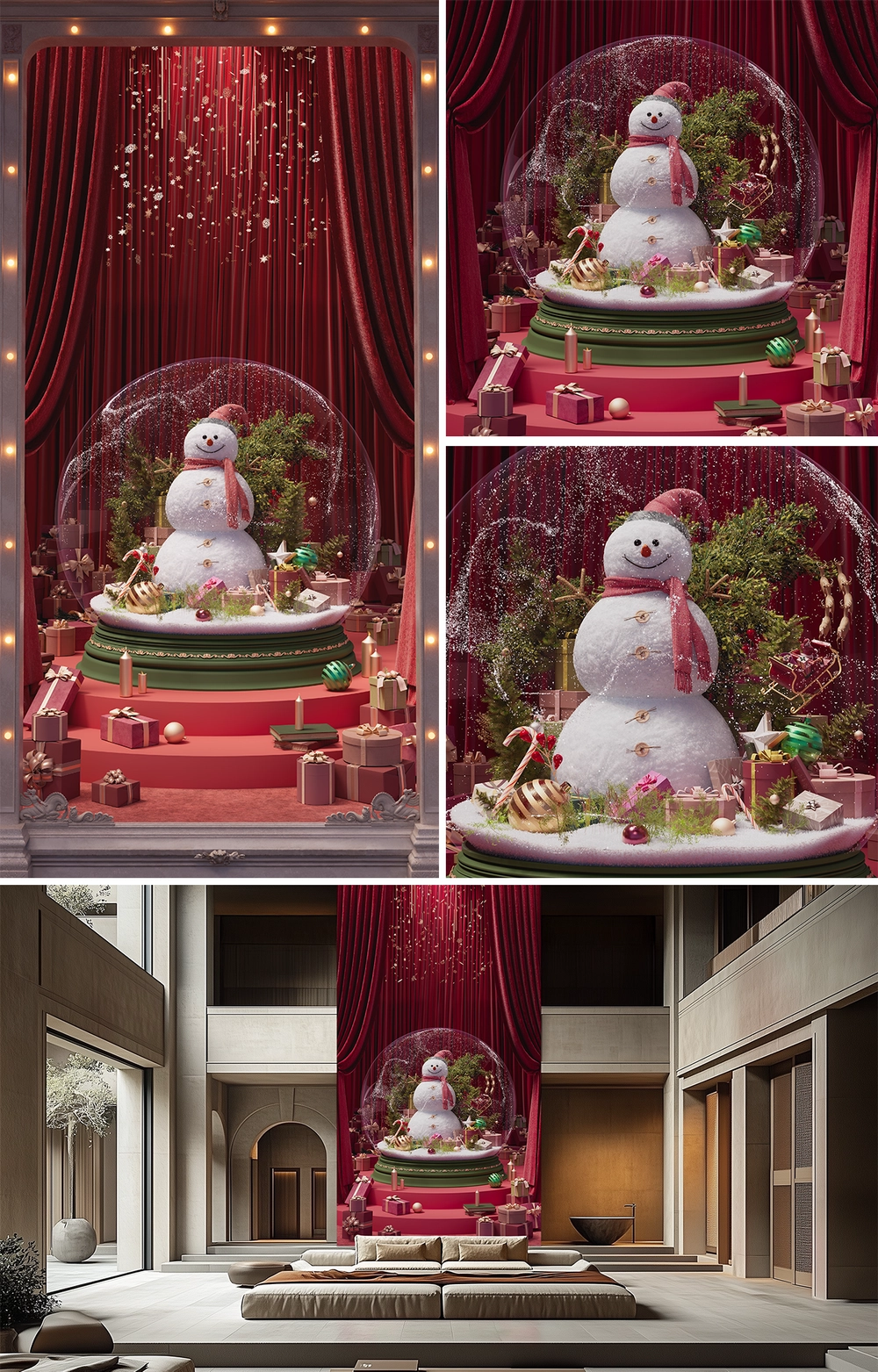 SNOW GLOBE : RED REVERIE _VERTICAL